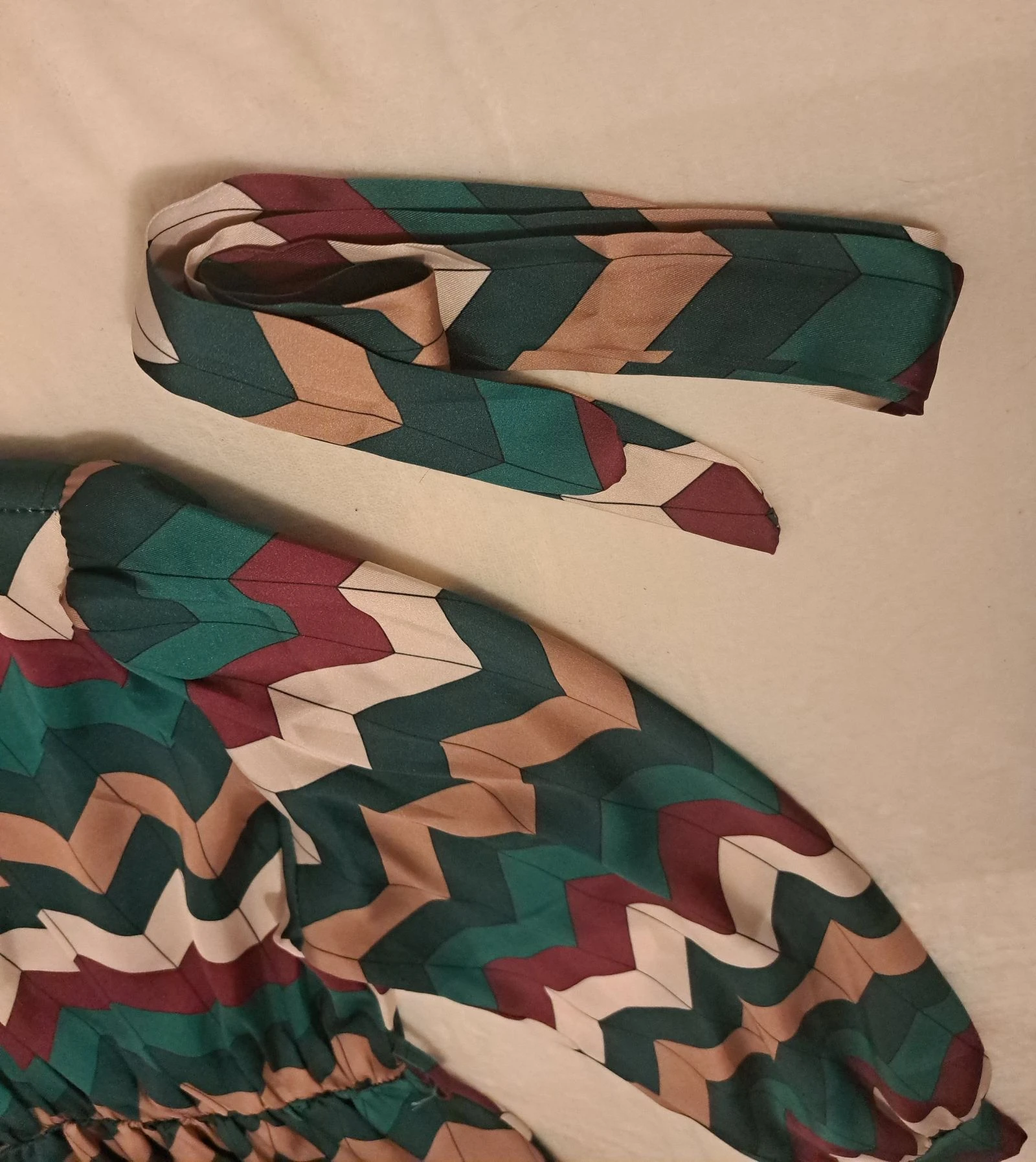 Chevron Print Satin Mini Dress • TU • Timiana • Statement Piece • Quiet Luxury Style – photo 3